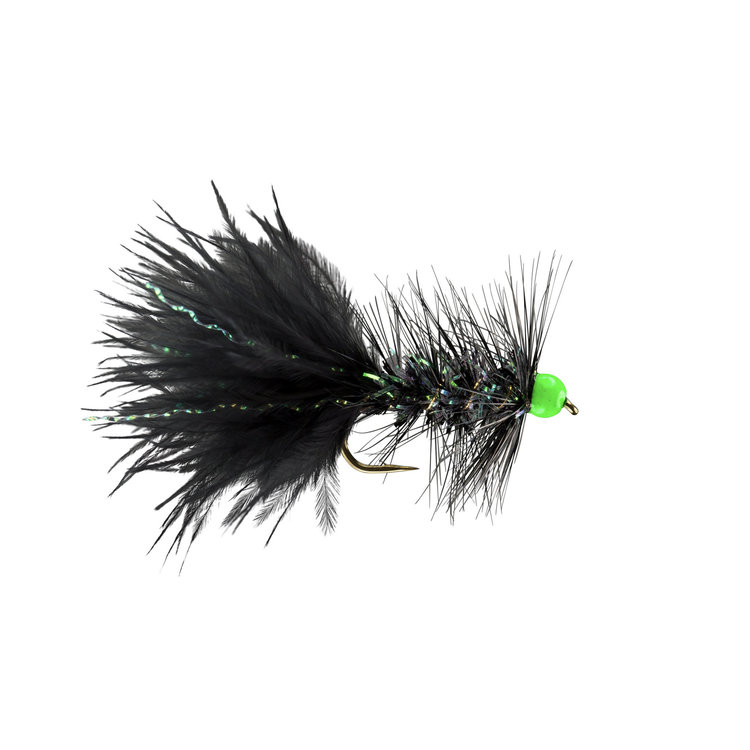 Rio Hot Head Krystal Bugger TB Black & Chartreuse Sz 12