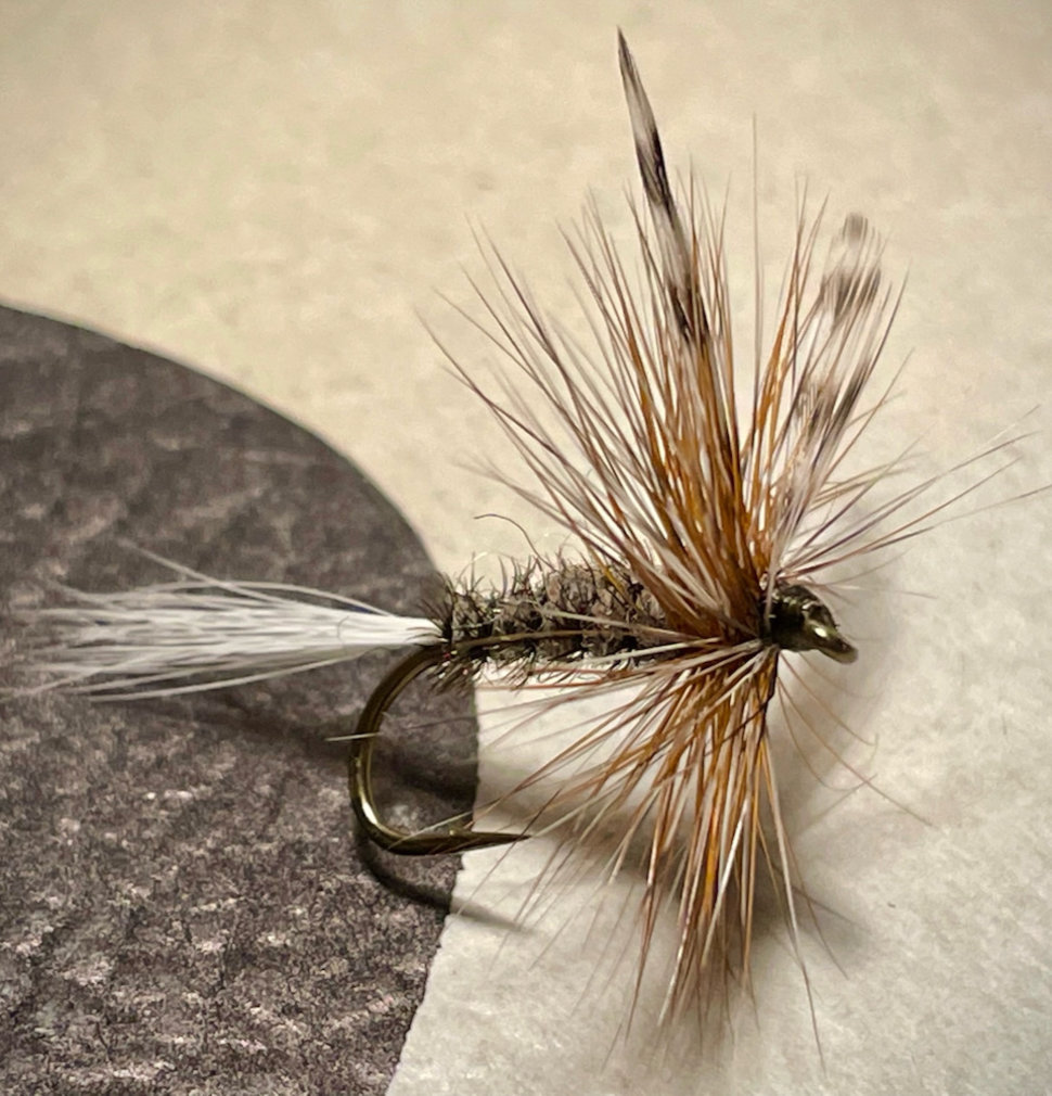 Fly Fishing Flies: Three 3 Red Hackle Peacock Dry Flies 