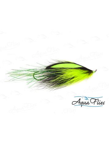 Aqua Flies FlashTail Stinger Prawn Chartreuse/Black Sz 1