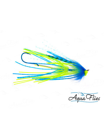 Aqua Flies Sili-Leg Intruder Blue/Chartreuse Sz 1