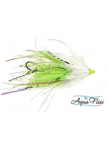 Aqua Flies Stu's Chinook Intruder Tube White/Chartreuse Sz 1