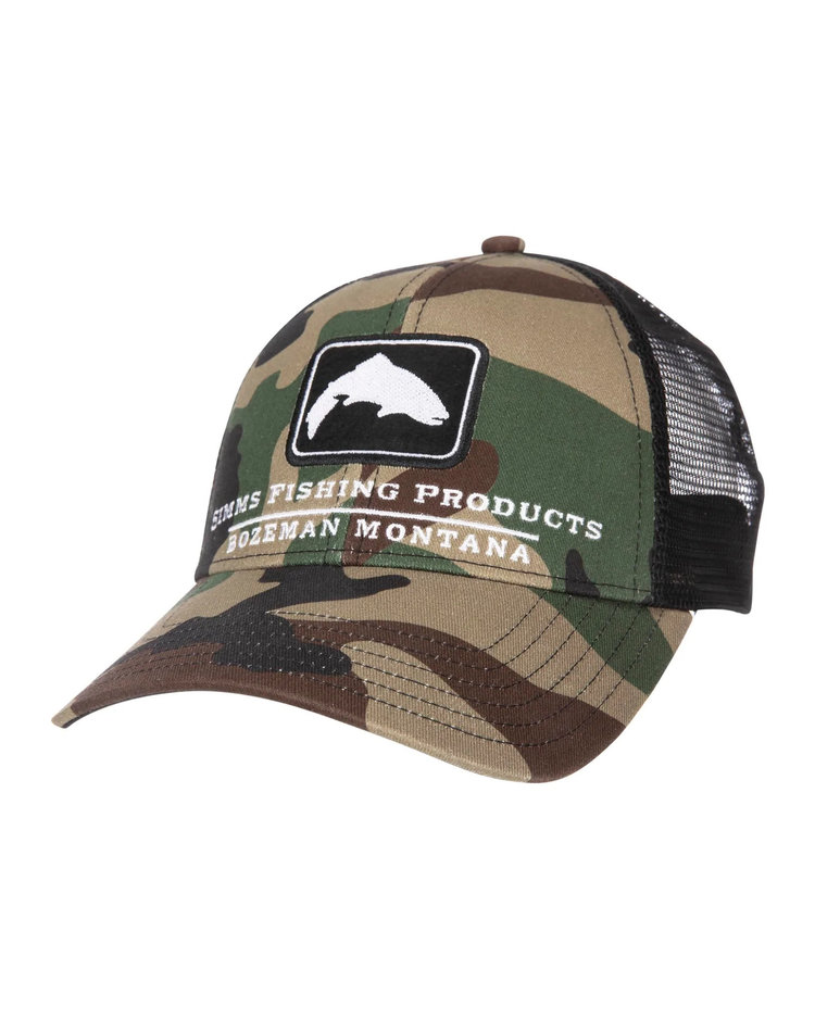 Simms Trout Icon Trucker, Woodland Camo