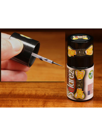 Hareline SOLAREZ BLACK BONE DRY ULTRA THIN FORMULA 0.5 FL. OZ. BOTTLE WITH APPLICATOR BRUSH