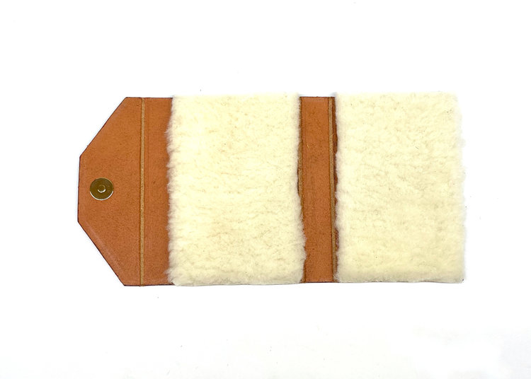 Royal Treatment Frasier Leather Works Shearling Fly Wallet, Brown