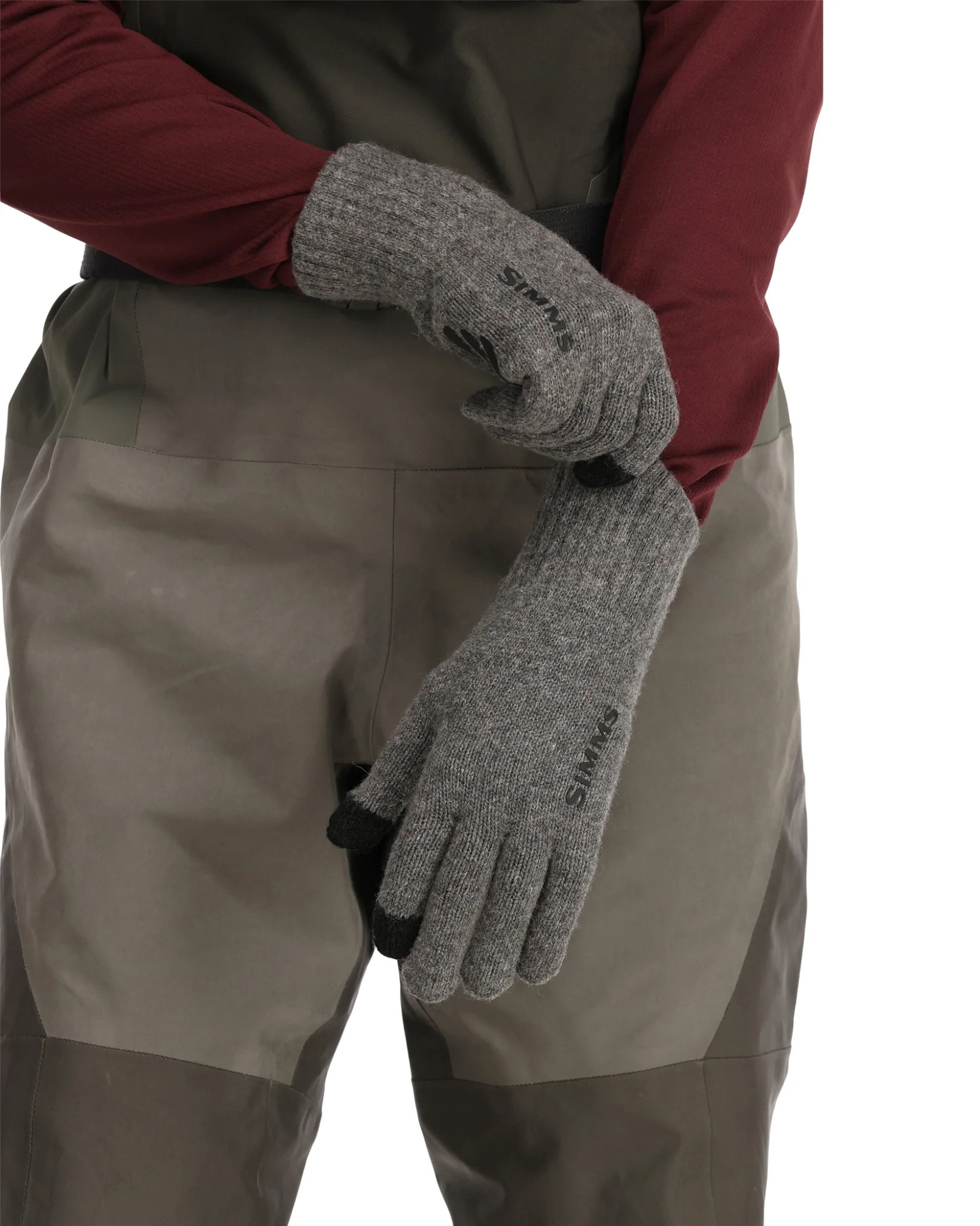 Simms Wool ½ Finger Glove Steel L/XL, Categories \ Fly Fishing Clothing \  Gloves, Socks
