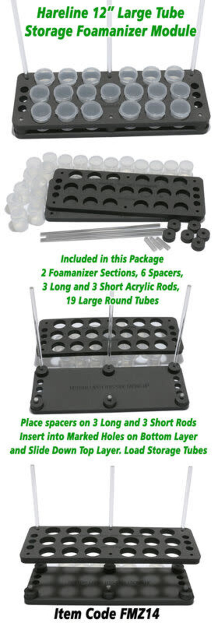 Hareline Hareline Foamanizer 12" Large Tube Module