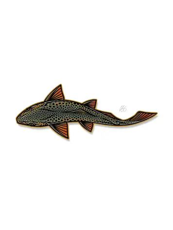 Casey Underwood Casey Underwood Large Sticker Swimming Brown