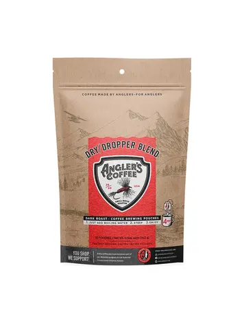 Angler's Coffee Angler's Coffee Dry Dropper Single Serve - Fresh Brew Coffee Pouch 10 Pack
