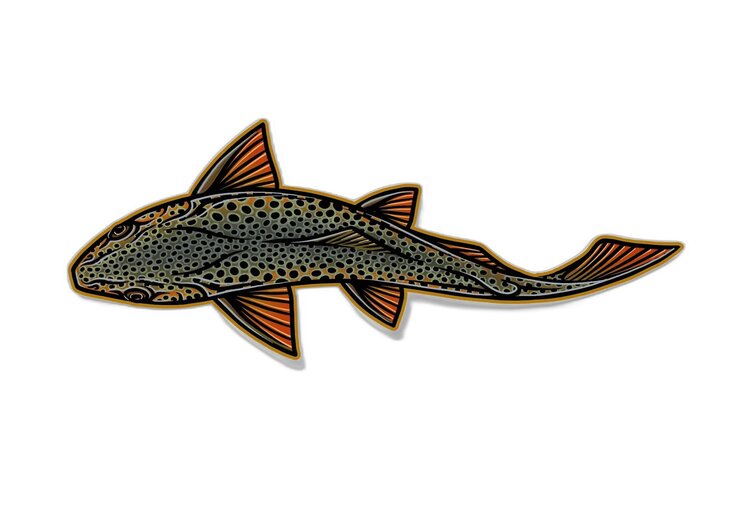 Casey Underwood Casey Underwood Large Sticker Swimming Brown