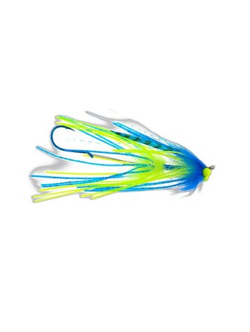 Aqua Flies Sili-Leg Intruder Blue/Chartreuse Sz 1