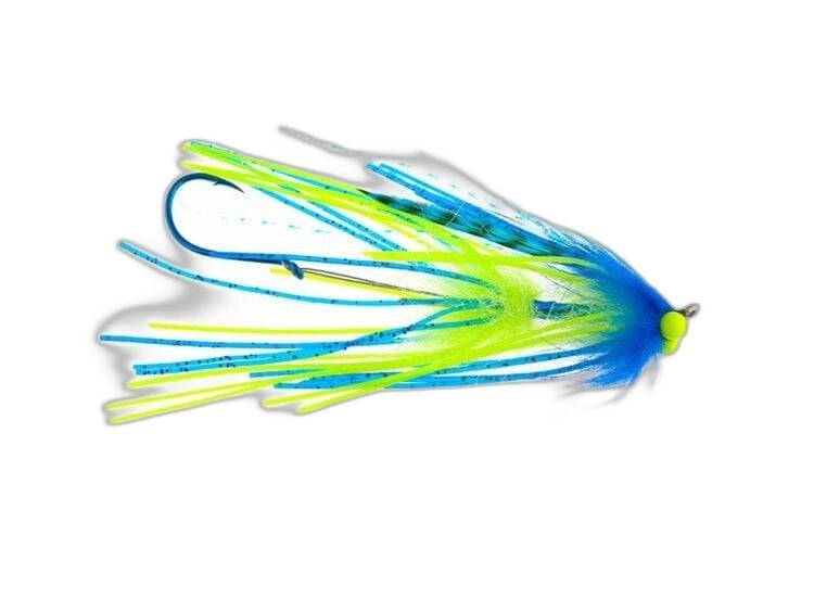 Aqua Flies Sili-Leg Intruder Blue/Chartreuse Sz 1