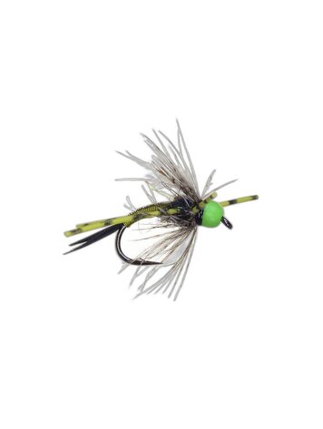 Aqua Flies Bead Head Vitamin D Chartreuse Rubber Leg Sz 6