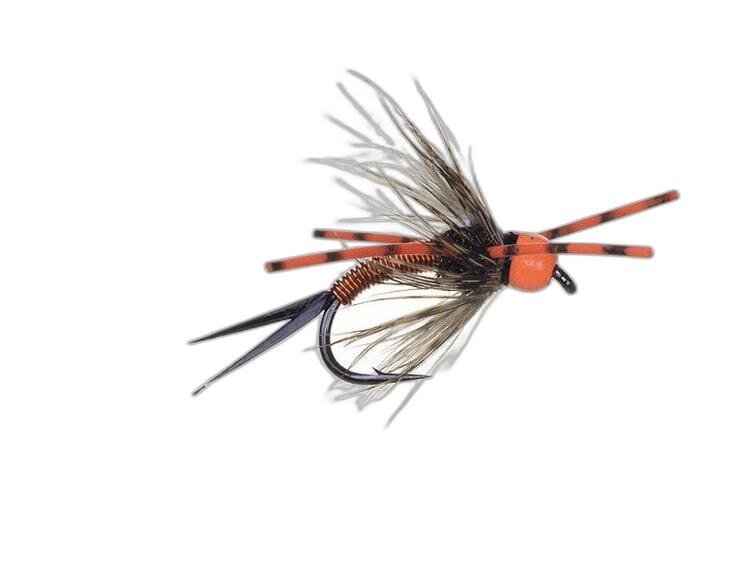 Aqua Flies Bead Head Vitamin D Orange Rubber Leg Sz 6