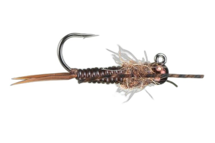 Montana Fly Co Pennington's Jig "D" Rib Stonefly Nymph - Brown Sz 8 4.6mm