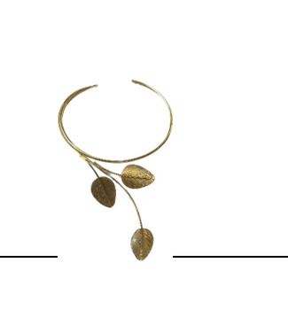 Ximena Castillo XC gold necklace with leaves