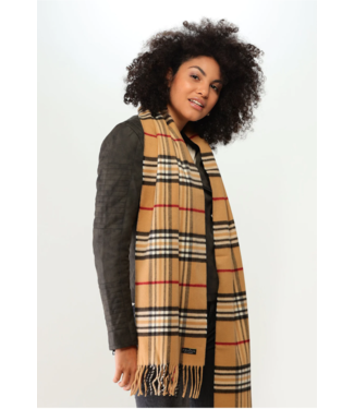 fraas FRAAS plaid oversized scarf- camel