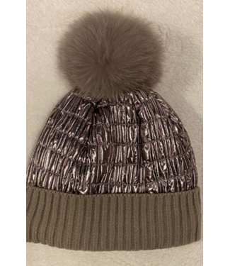 Mitchie's mitchies bronze knitted hat with quilting