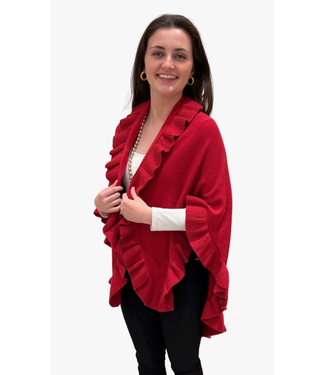 liza byrd LB the carlton ruffle wrap- red