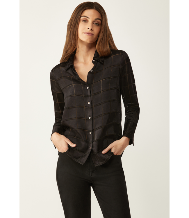 Ecru satin burnout shirt