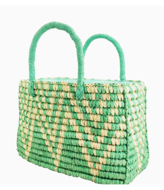 shebobo Shebobo zig zag crochet rectangle straw basket