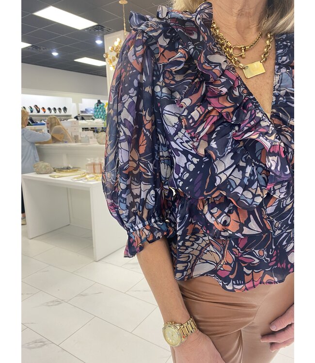 hutch shiloh multi ruffle peplum top