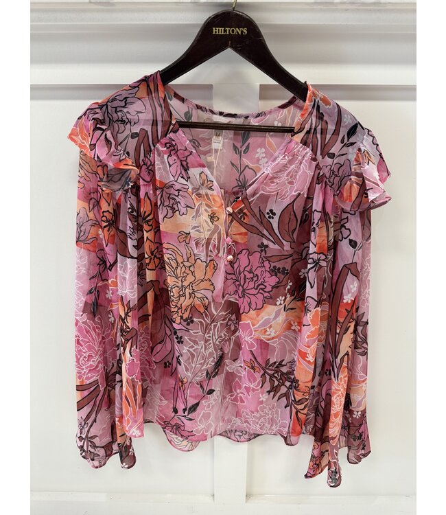 Hutch Elio ruffle drop shoulder long sleeve top