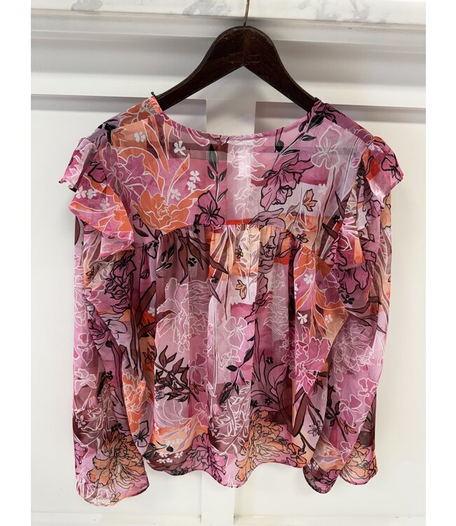 Hutch Elio ruffle drop shoulder long sleeve top