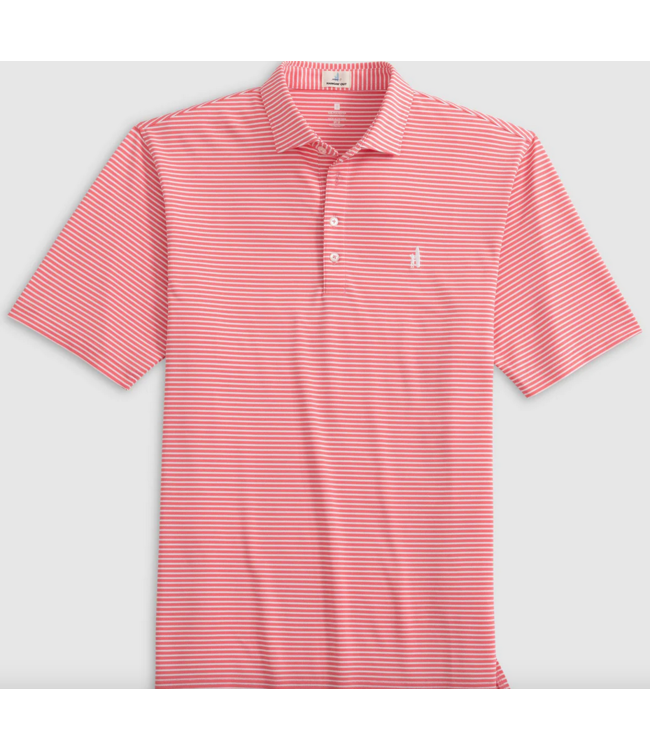 Johnnie-O Striped Moisture Jersey Performance Polo