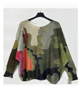 Hiltons camo style printed sweater