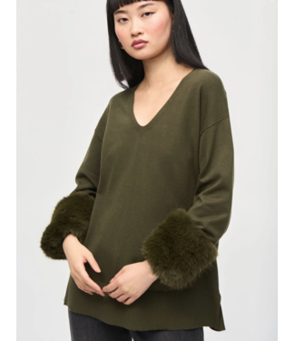 joseph ribkoff tunic with faux fur cuff