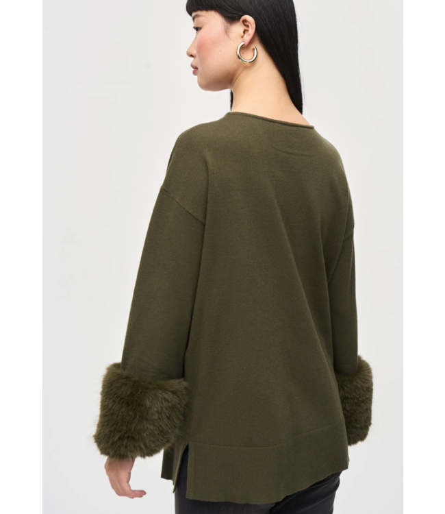 joseph ribkoff tunic with faux fur cuff
