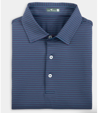 Gen Teal Genteal Heathered Pinstripe Performance Polo