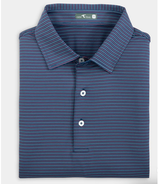 Genteal Heathered Pinstripe Performance Polo