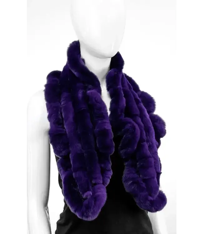 rex rabbit fur ruffle scarf