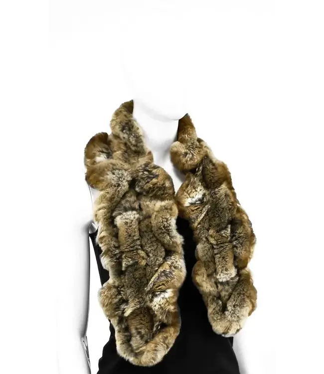 rex rabbit fur ruffle scarf