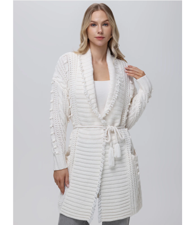 Penelope cable long wrap cardigan