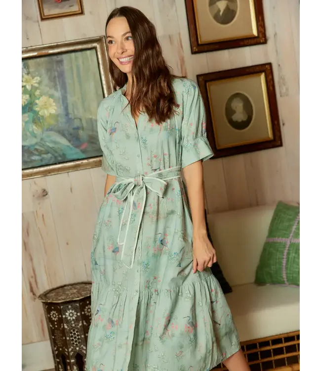 Jane Dress Sage Mural
