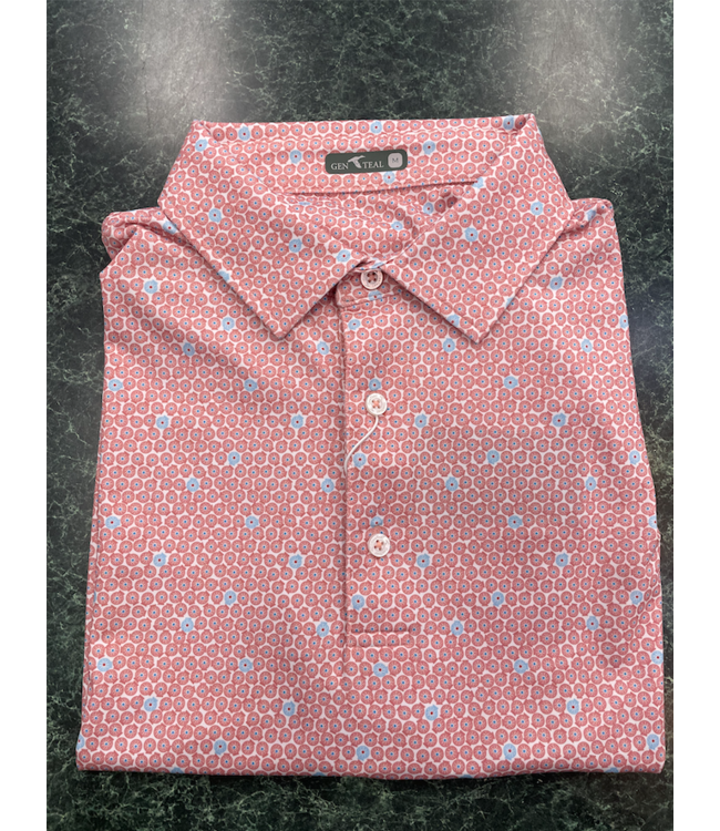 Red Reels Printed Performance Polo