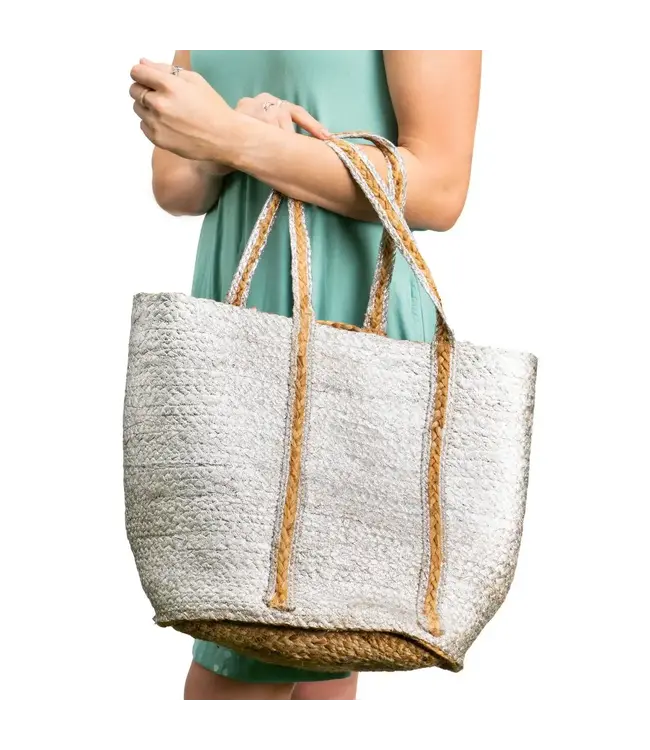 Silver Foil Jute Bag