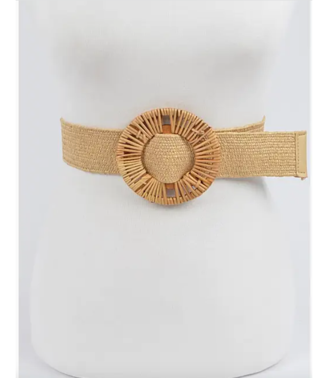 Hiltons 8230 Fashion straw round buckle belt