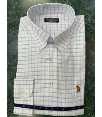 Southern Casanova Lake Blue Check Button Down