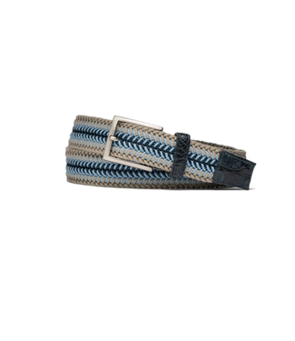 w kleinberg Shoreline Stretch Belt with Croc Tabs and Brushed Nickel Buckle