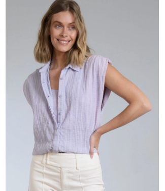 lola + sophie Pleated shoulder button up