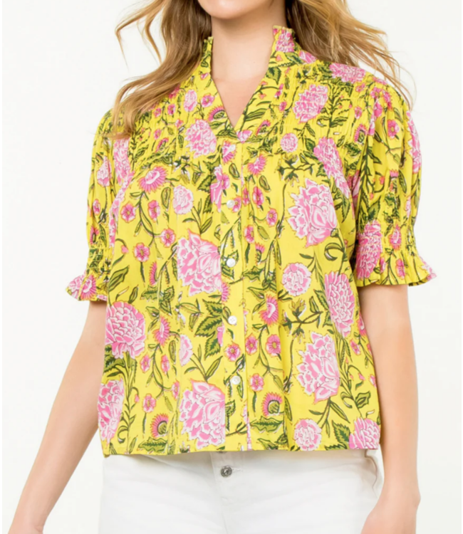 Puff sleeve floral top