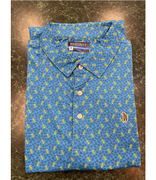 Pineapple Print Brrr Performance Polo