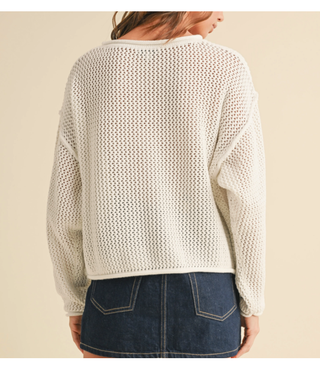 MIOU MUSE T4006 Flag Knitted Sweater Top