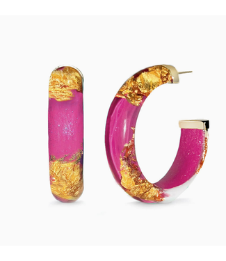 gold & honey Gold & honey E1483 1.5 24k gold leaf hoops