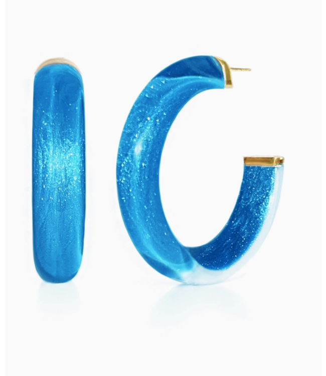 Gold & honey E1483 2" medium illusion hoops