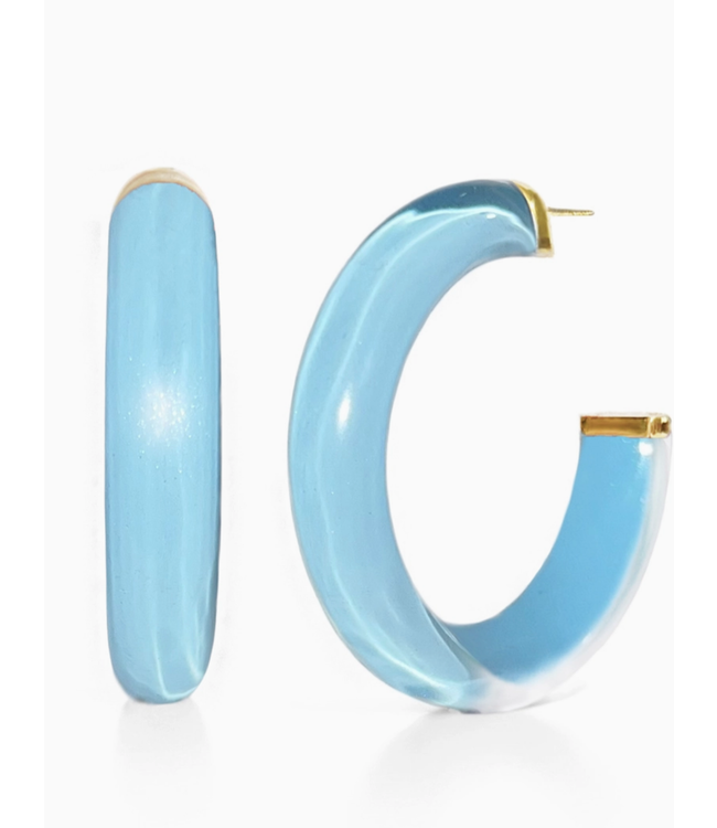 Gold & honey E1483 2" medium illusion hoops