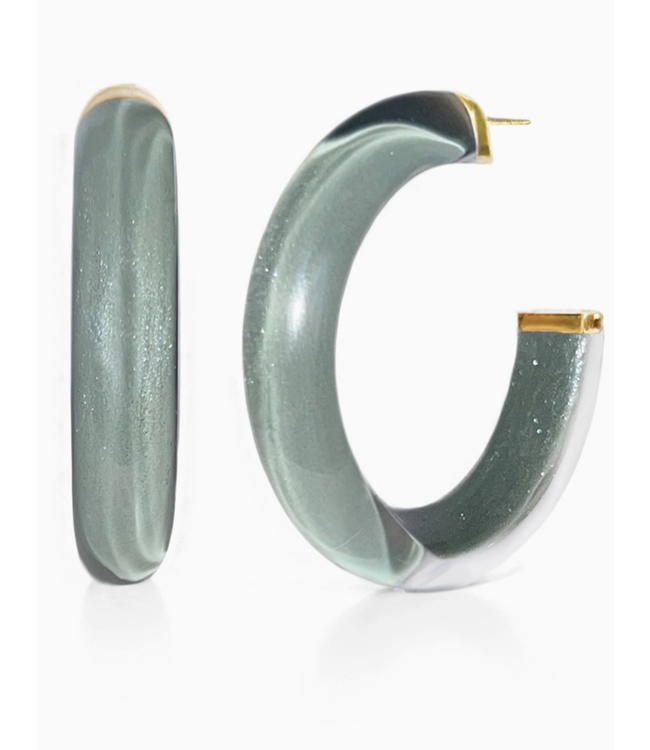 Gold & honey E1483 2" medium illusion hoops